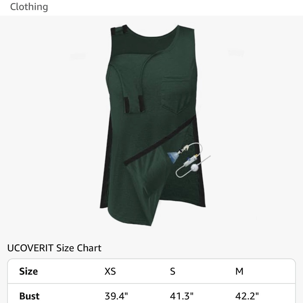 Mastectomy Dark Green Sleeveless Top